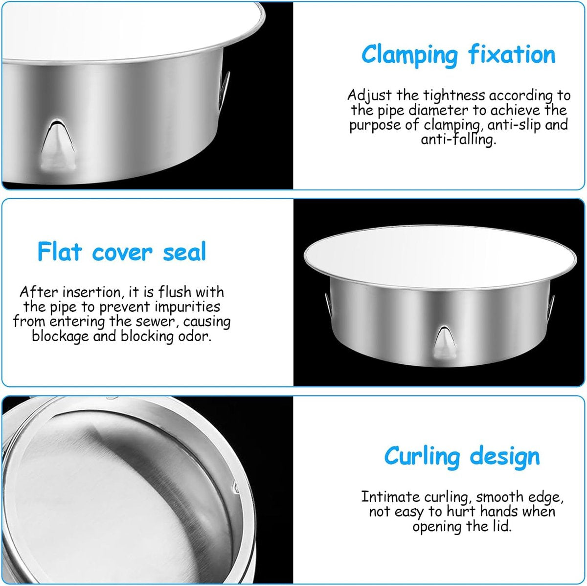Chimney hood - Stainless steel - Pipe hood - Ø 148 mm - Base diameter: 122 mm - Depth 45 mm - Prevents foreign objects from entering - Prevents odor formation - Image 2