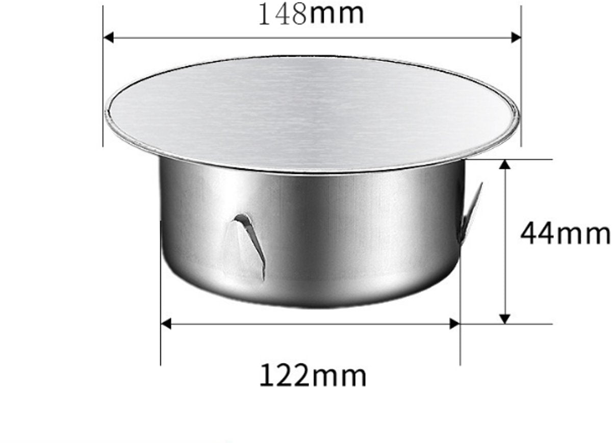 Chimney hood - Stainless steel - Pipe hood - Ø 148 mm - Base diameter: 122 mm - Depth 45 mm - Prevents foreign objects from entering - Prevents odor formation - Image 5