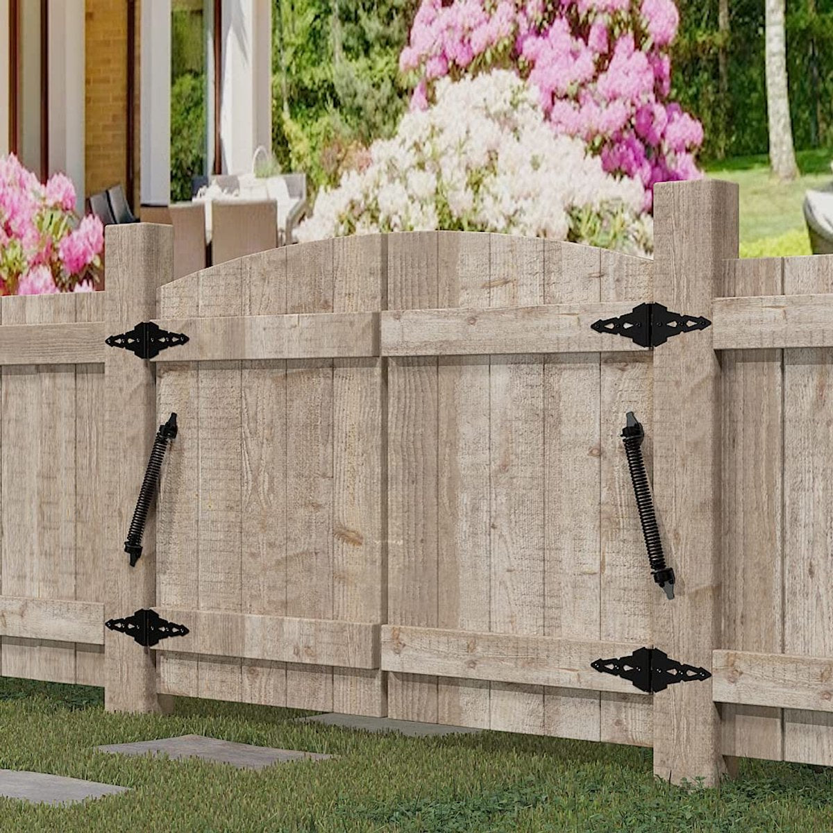 Door closers - Door spring - Gate spring - Gate spring - 36cm - Outdoor door closer - Gate latches - Garden gate spring - Black - Carbon steel - For wooden fences door - Image 5