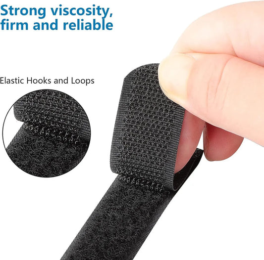 Cable organizer - 40 pieces - 200 x 2 mm - Black - Nylon - Velcro - Cable ties - Tie-wraps - Cable management - Cable ties Velcro - Cable holder - With plastic buckle - Adjustable - Image 2