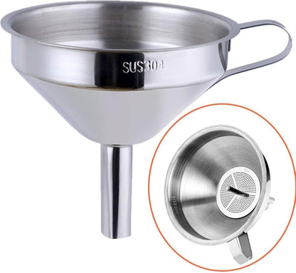 Funnel - Kitchen Funnels - Metal Filling Funnel - Filling Funnel - High Quality Funnel - Stainless Steel - Ø15 cm - Silver
