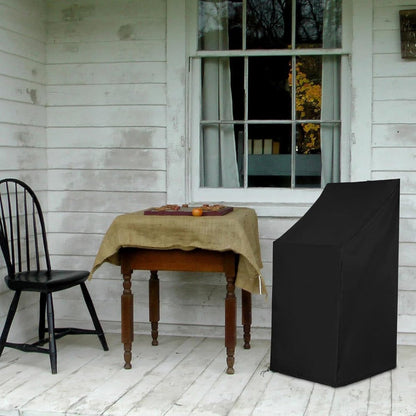Garden Chair Cover - Waterproof Protective Cover for Garden Furniture - Protective Cover for Garden Chairs - Cover Suitable for Stackable Chairs - 89*89*120/89cm - Black - 210D Oxford Cloth - Waterproof - Durable - Garden Furniture Covers - Garden Furnitu - Image 5