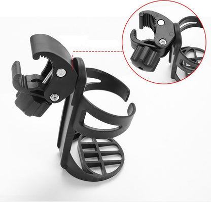 Bicycle cup holder - Cup holder - PP - black - Stroller cup holder - 360 degree rotation - adjustable clamp - Universal - large caliber - for mountain bikes, bicycles, strollers and wheelchairs - Image 2