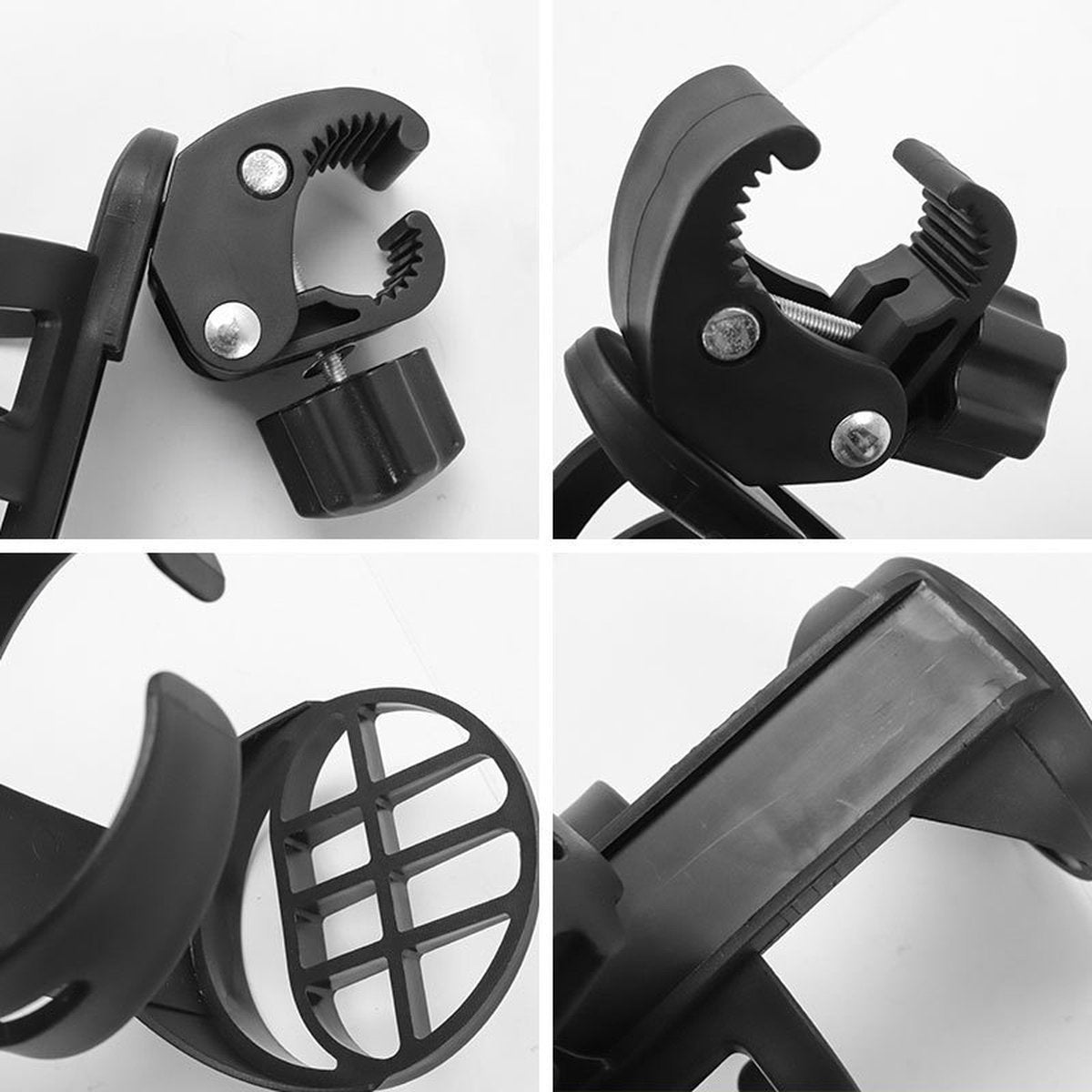 Bicycle cup holder - Cup holder - PP - black - Stroller cup holder - 360 degree rotation - adjustable clamp - Universal - large caliber - for mountain bikes, bicycles, strollers and wheelchairs - Image 3