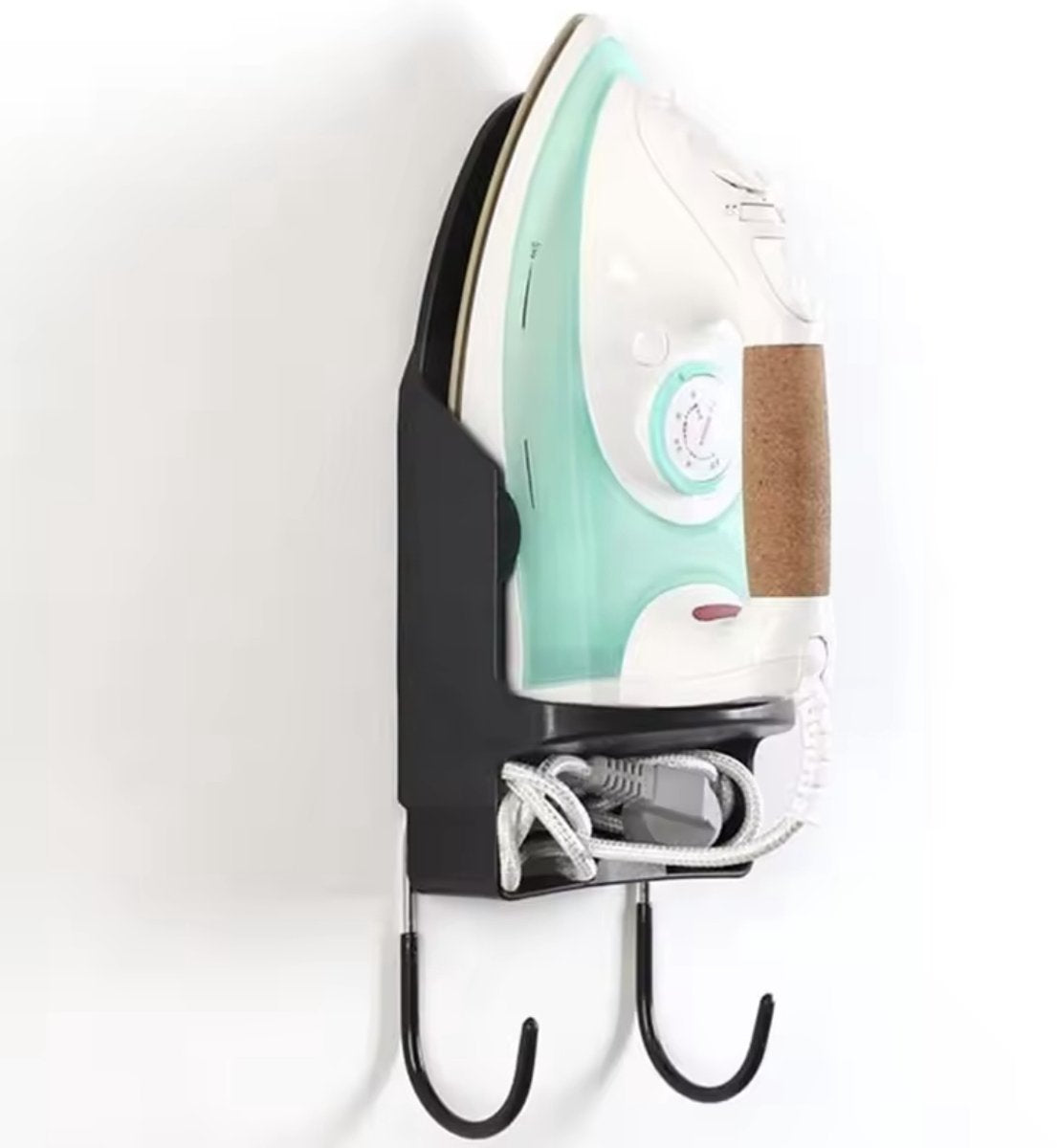 Ironing board holder - Hanging system for your ironing board AND iron - simple ironing board holder - black - plastic - Ironing board holder - Wall-mounted ironing board holder - Image 3