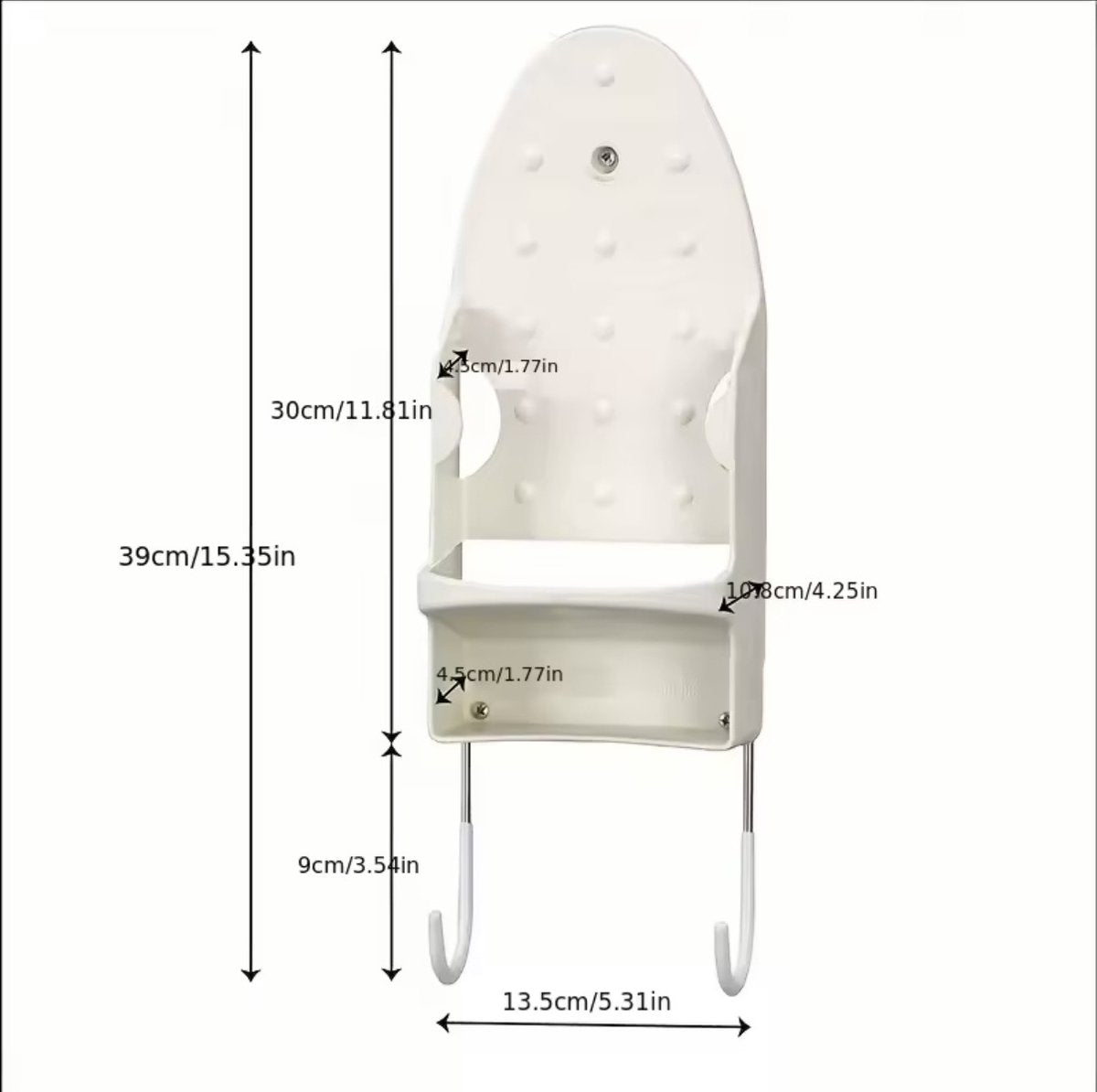 Ironing board holder - Hanging system for your ironing board AND iron - simple ironing board holder - white - plastic - Image 5