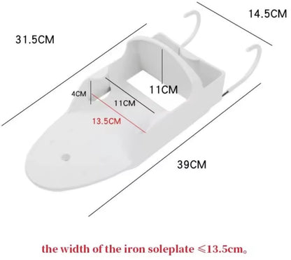 Ironing board holder - Hanging system for your ironing board AND iron - simple ironing board holder - white - plastic - Image 6