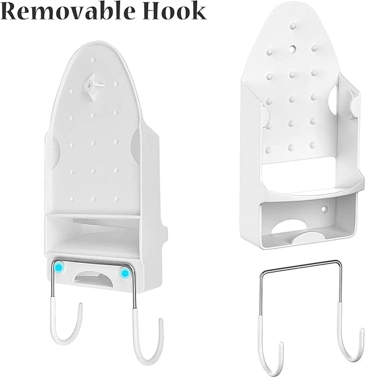 Ironing board holder - Hanging system for your ironing board AND iron - simple ironing board holder - white - plastic - Image 9