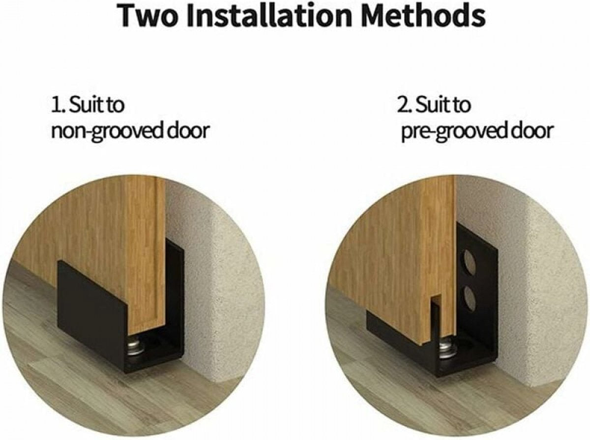 Floor guide - Wall guide - Door guide - Door guide - Steel - Black - Wall mounting - for sliding doors, shed doors - Image 3