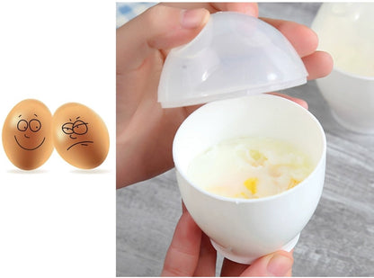 Egg Boiler - 2 Pieces - Microwave Egg Boiler - Egg Boiler - Portable Mini Fast Egg Boiling Cup - For Kitchen Breakfast - White - Image 2