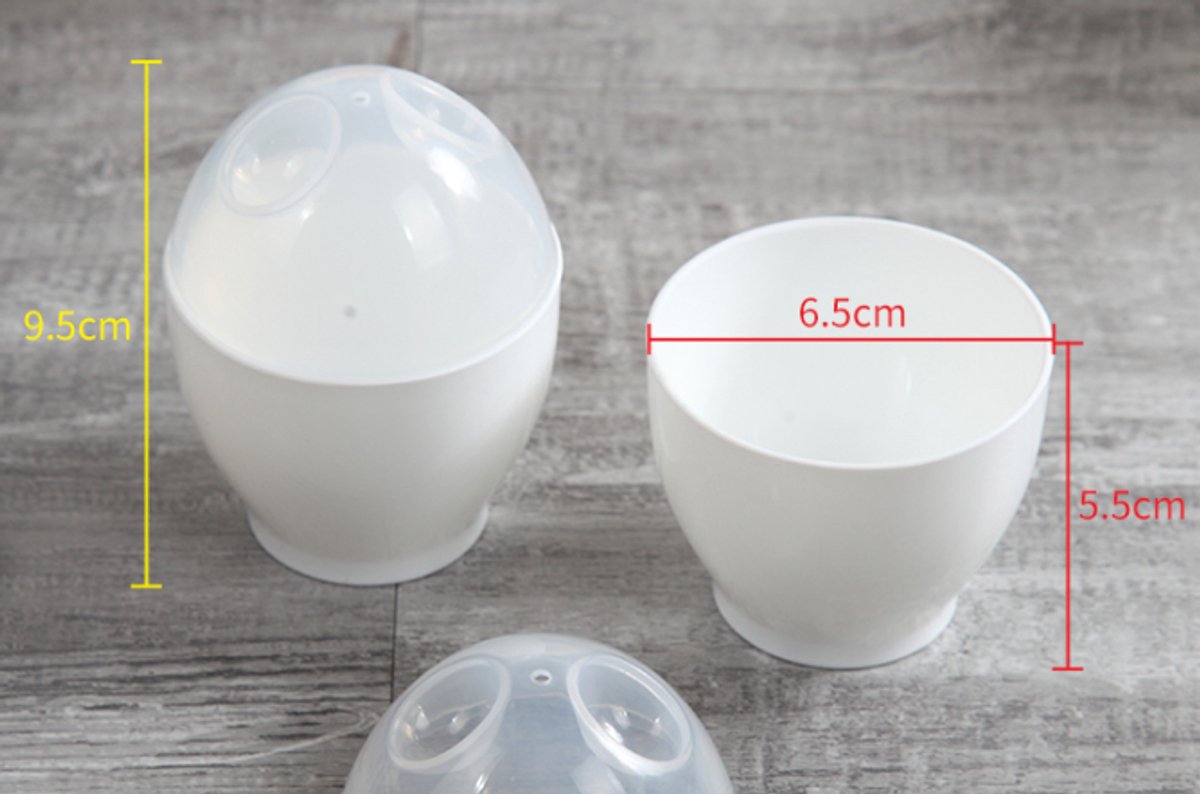 Egg Boiler - 2 Pieces - Microwave Egg Boiler - Egg Boiler - Portable Mini Fast Egg Boiling Cup - For Kitchen Breakfast - White - Image 5
