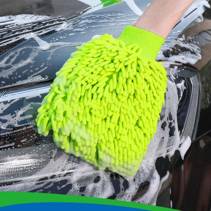 Household Gloves - 3 Pieces - Cleaning Gloves - Car Wash Glove - Double-Sided Microfiber Glove - For Cars and Household Cleaning - 15*23 CM - Dark Blue/Light Green/Blue - Image 4