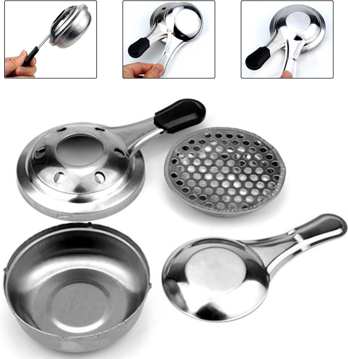 2pcs Portable Stainless Steel Alcohol Stove, Detachable Fondue Alcohol Burner, Gummy Alcohol Burner for Outdoor Camping, Environmentally Friendly - Image 2