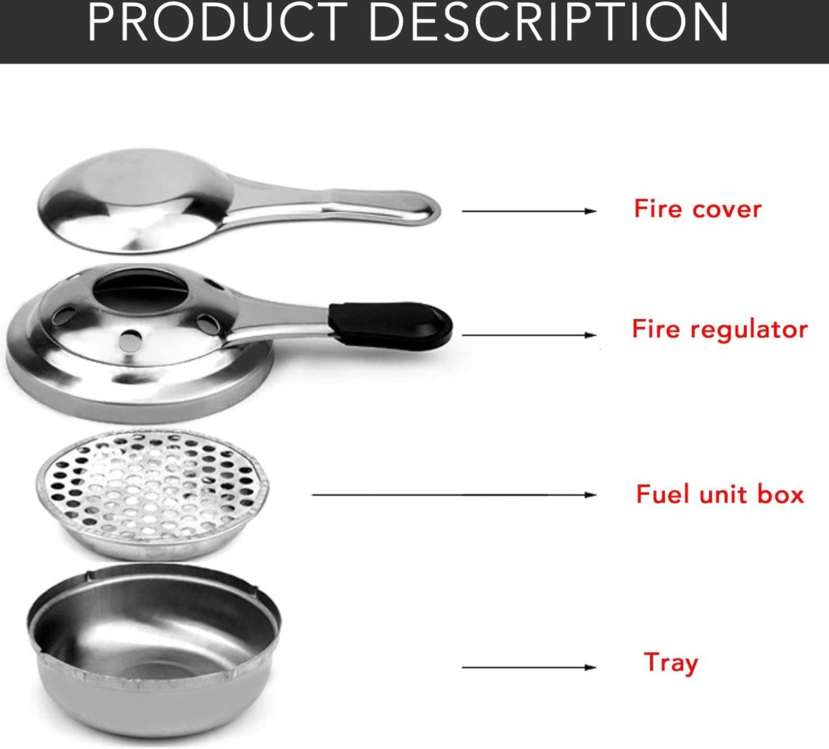 2pcs Portable Stainless Steel Alcohol Stove, Detachable Fondue Alcohol Burner, Gummy Alcohol Burner for Outdoor Camping, Environmentally Friendly - Image 3