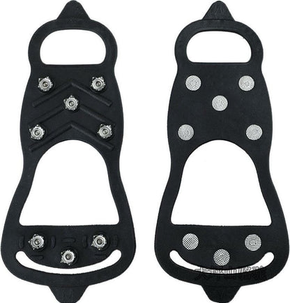 1 pair - Anti-slip spikes for under shoes - Size 41-46 - anti-slip gripper spikes claw - Snow shoes - black - Silicone