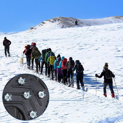 1 pair - Anti-slip spikes for under shoes - Size 41-46 - anti-slip gripper spikes claw - Snow shoes - black - Silicone - Image 4