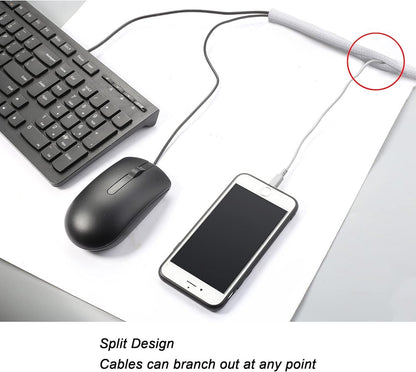 Cable Sleeve - 2m - Diameter 19MM - Cable Management - Braided Cable Sheathing - Cable Protector - Stretchable - Cuttable - PET - White - For TV / Computer / Home Theater / Engine Compartment - Image 6