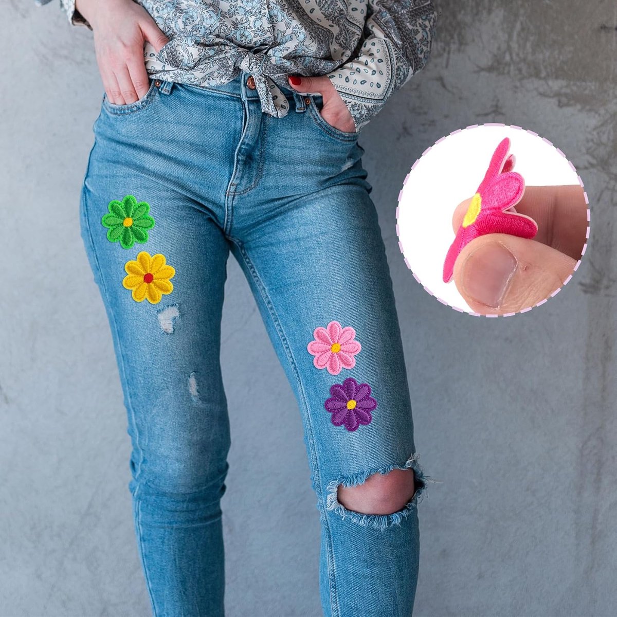 14 Pieces Iron-On Patches - Iron-On Embroidered Patches - Embellishment For Clothes - Clothing Patches - DIY Accessories - Cute Sewing Appliques - Sew On Embroidered Applique Sewing Patches - For Jackets, Hats, Backpacks, Jeans - 4*4cm - Image 8