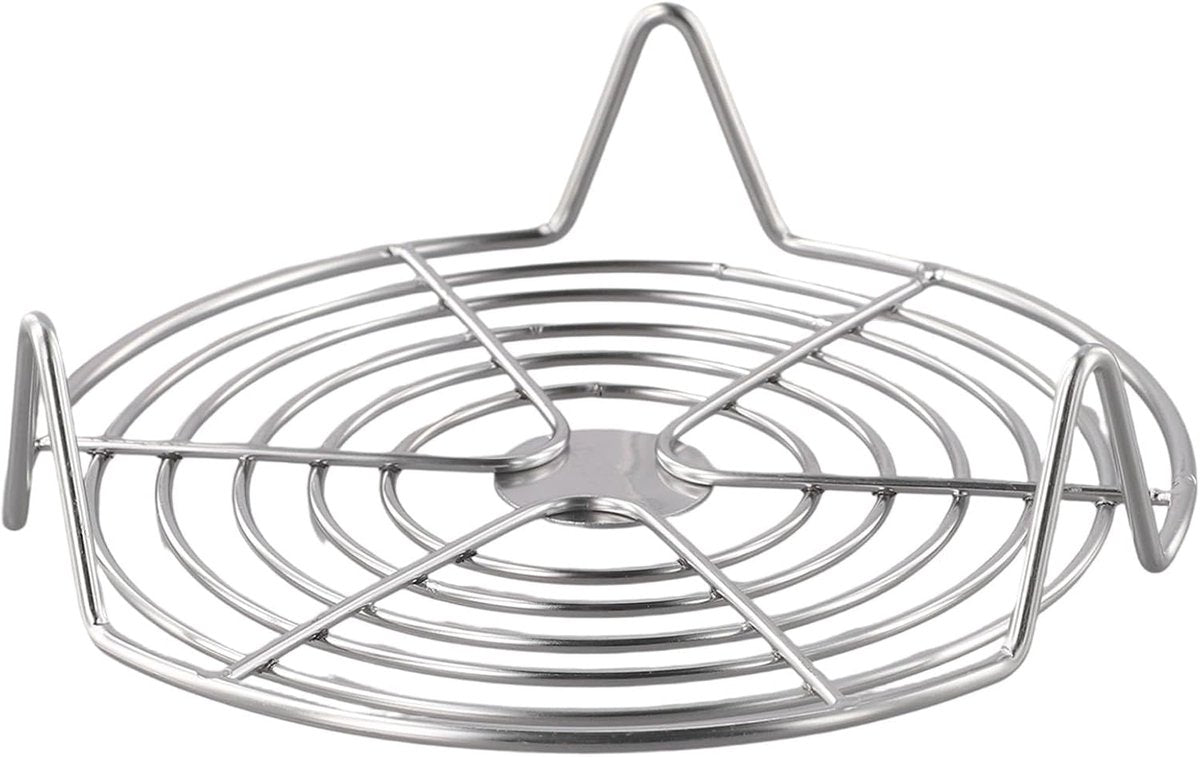 Oven Rack - Steam Rack - Stainless Steel - Microwave Rack - Round - Grill Cooling Rack - Multifunctional Cooking Steam Stand - Microwave Rack Round - Oven Rack - Universal - Suitable for cooking, baking and roasting - 16cm - Silver - Image 3