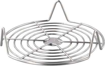 Oven Rack - Steam Rack - Stainless Steel - Microwave Rack - Round - Grill Cooling Rack - Multifunctional Cooking Steam Stand - Microwave Rack Round - Oven Rack - Universal - Suitable for cooking, baking and roasting - 16cm - Silver - Image 3