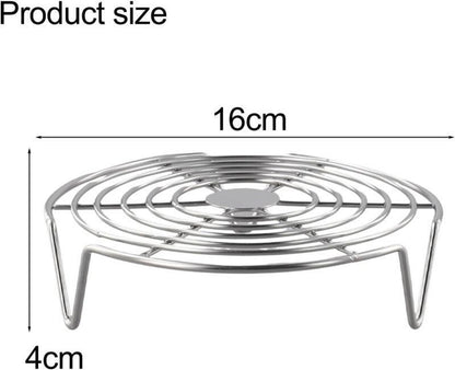 Oven Rack - Steam Rack - Stainless Steel - Microwave Rack - Round - Grill Cooling Rack - Multifunctional Cooking Steam Stand - Microwave Rack Round - Oven Rack - Universal - Suitable for cooking, baking and roasting - 16cm - Silver - Image 5