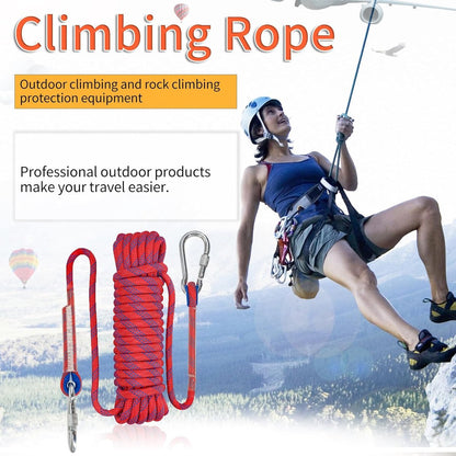 Rope - 10 Meters - 10mm Thickness - Includes Carabiner - Sturdy Climbing Rope for Magnet Fishing - Red - Escape Fire Rescue Rope - Climbing Rope - Image 3
