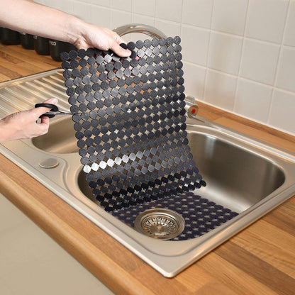 Sink mat - 2 pieces - 30x40cm - Sink insert - Rectangular - Dot design - Sink protection - Black - PVC - Sink mat - Sink mat - Washbasin mat - Image 5