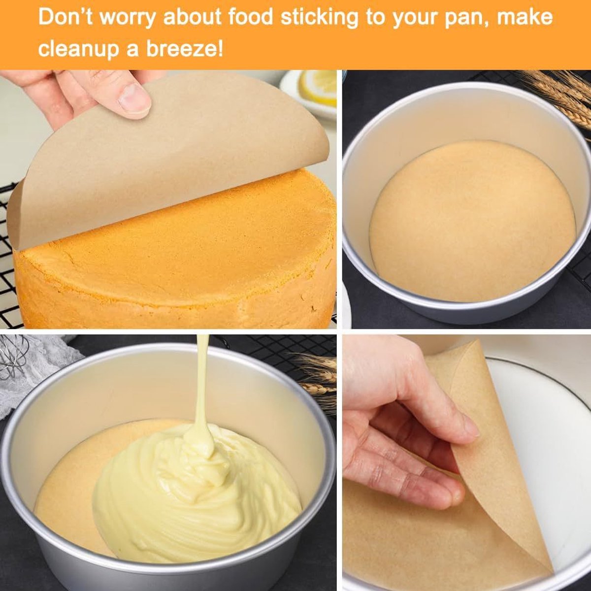 Baking paper - 100 pieces - 30 cm - Round - Parchment paper - for baking cookies, bread, meat, pizza, air fryer - Image 4