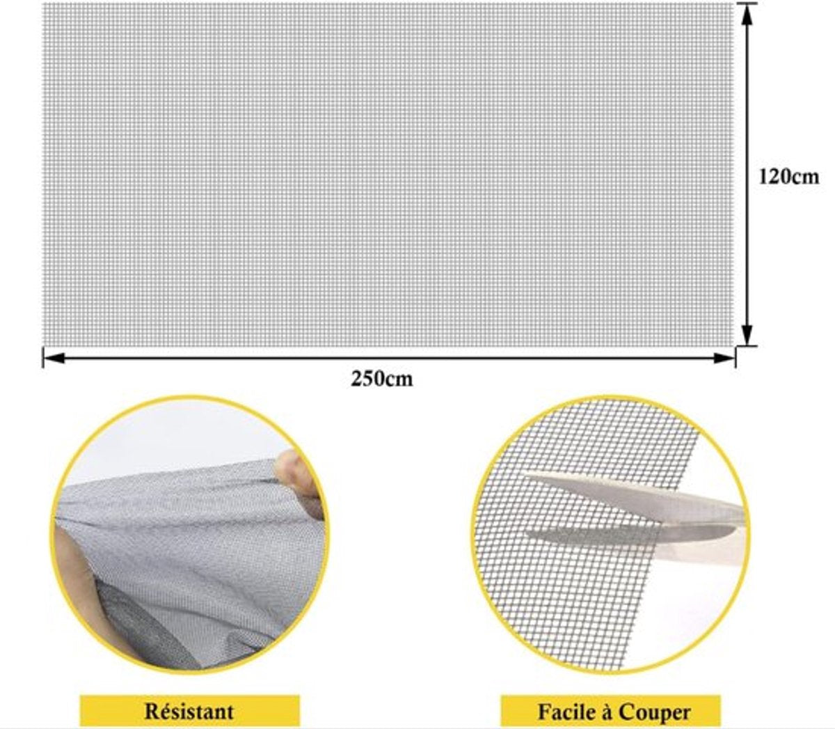 piece - Window screen 120 x 250 cm - Black - Mesh - Universal Window Screen - Custom-made screen mesh - Make your own screen - Anti-mosquito - Insect screen - Door screen - Image 5
