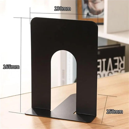 Bookends - Metal - Iron bookshelves - To be used for supporting books and organizing your desk - 13 × 15 × 16.5 cm - Black - Image 3