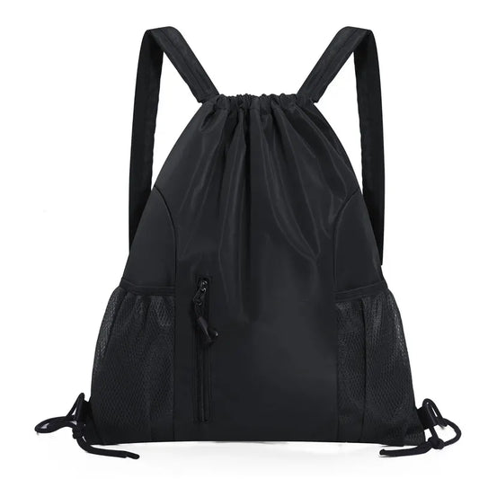 One-piece backpack - Drawstring backpack - Large capacity - Lightweight - Separate compartments for wet and dry items, sports backpack - Suitable for travel and fitness - Black