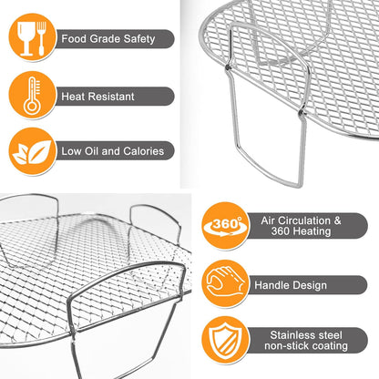 Square air fryer rack - Air fryer baking pan - Air fryer accessories - Stainless steel - 20 cm - Image 2