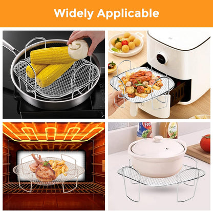 Square air fryer rack - Air fryer baking pan - Air fryer accessories - Stainless steel - 20 cm - Image 4