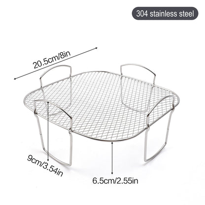 Square air fryer rack - Air fryer baking pan - Air fryer accessories - Stainless steel - 20 cm - Image 5