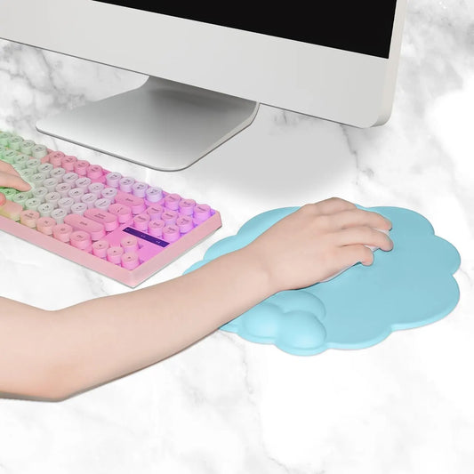 Mouse pad - Mouse pad with wrist rest - Ergonomic mouse pad - Mouse pad with leather surface, suitable for computers, laptops, office, home and travel, with non-slip bottom - Image 3