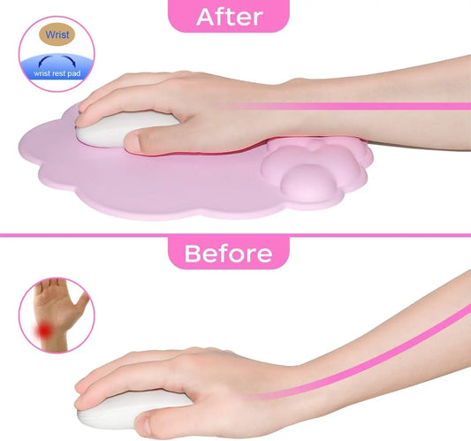 Mouse pad - Mouse pad with wrist rest - Ergonomic mouse pad - Mouse pad with leather surface, suitable for computers, laptops, office, home and travel, with non-slip bottom - Image 4