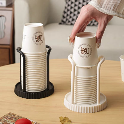 Disposable cup holder for paper cups - practical cup holder - paper cup dispenser for the desk - cup dispenser - Multifunctional paper cup holder - set of two (black + white) - Image 2