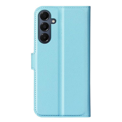 Compatible with Samsung Galaxy A17 5G Case Blue Litchi Texture Horizontal Flip Stand Cover for Compatible with Samsung Galaxy A17 5G - Image 3