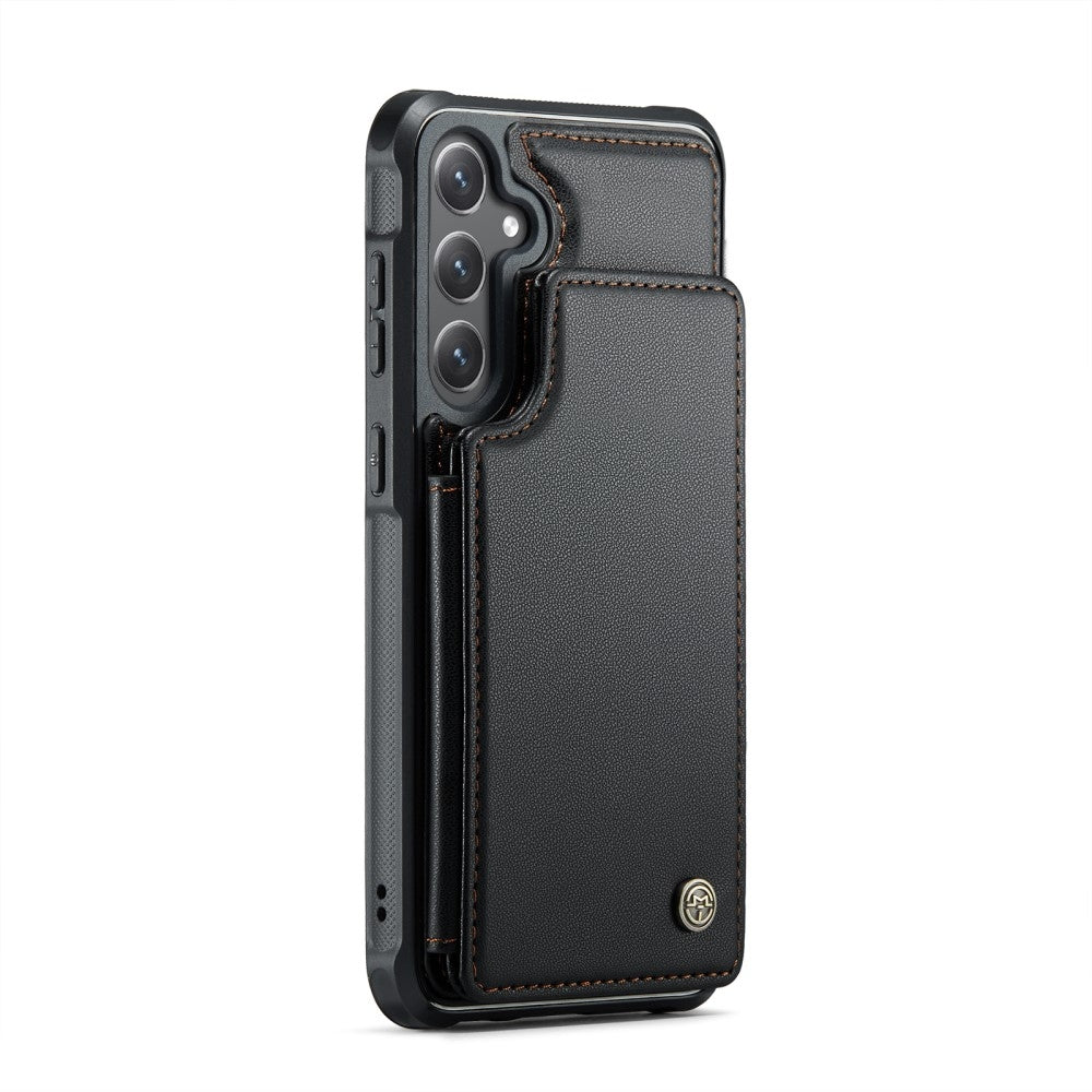 Compatible with Samsung Galaxy S25 Case with RFID Protection and Stand in Black - Image 2