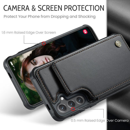Compatible with Samsung Galaxy S25 Case with RFID Protection and Stand in Black - Image 6