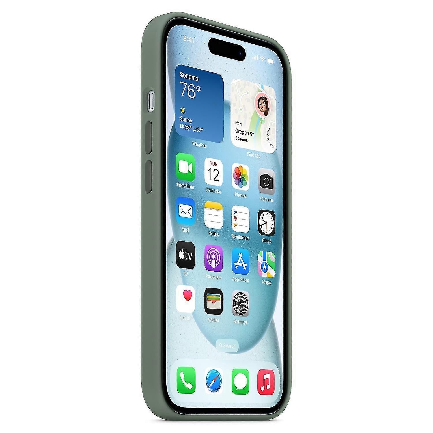 iPhone 15 Case Compatible with MagSafe Scratch-resistant Silicone Case Red Green - Image 3