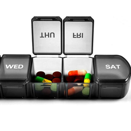 Week Medicine Dispenser with Large Compartments Black - Image 4