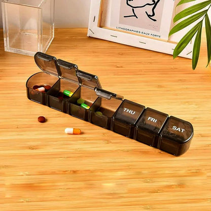 Week Medicine Dispenser with Large Compartments Black - Image 6
