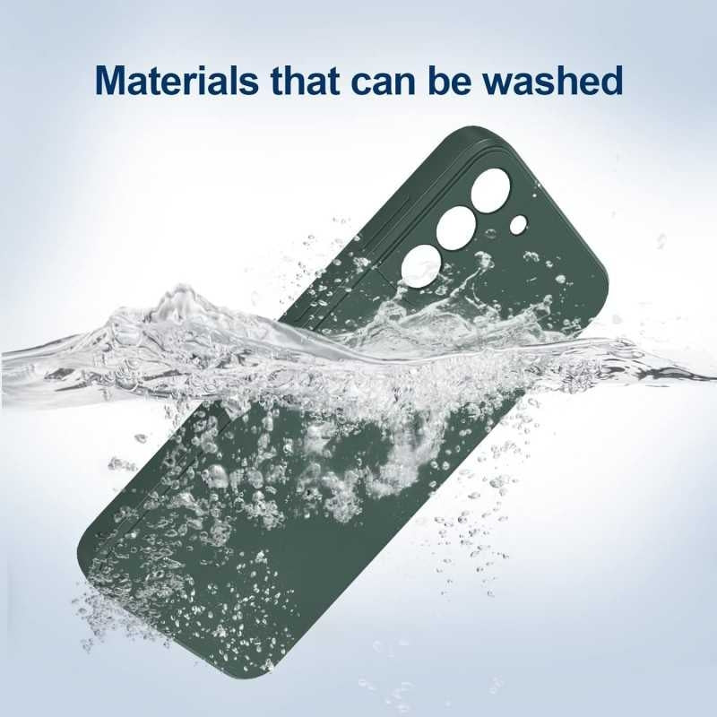 Compatible with Samsung S23 Case Samsung Green Matte Rubberized Camera Protection Liquid - Image 5