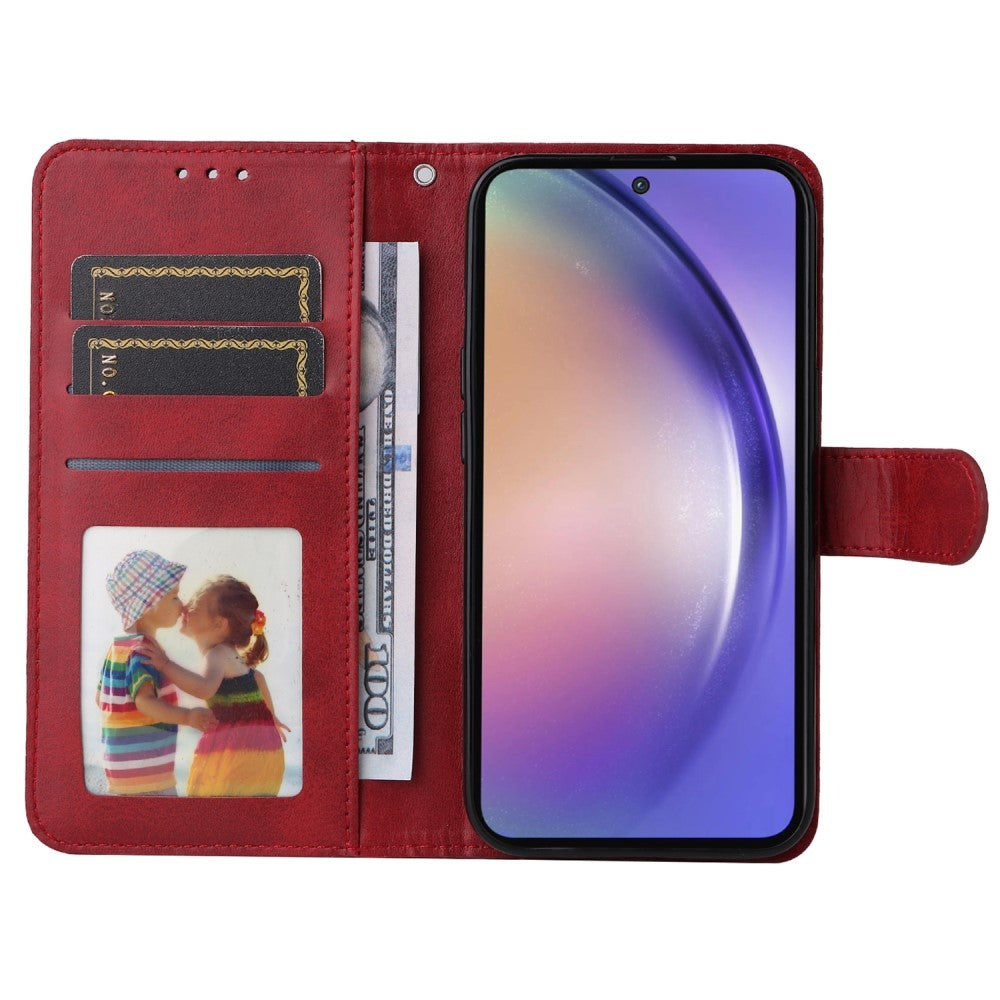 Compatible with Samsung A55 5G PU Leather Wallet Case Samsung, Red - Image 3