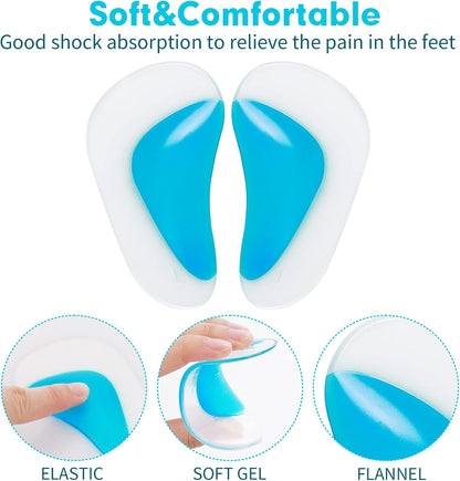 Orthopedic Gel Insoles 3 Pairs for Arch Support Plantar Fasciitis Silicone Shoe Inserts - Image 3