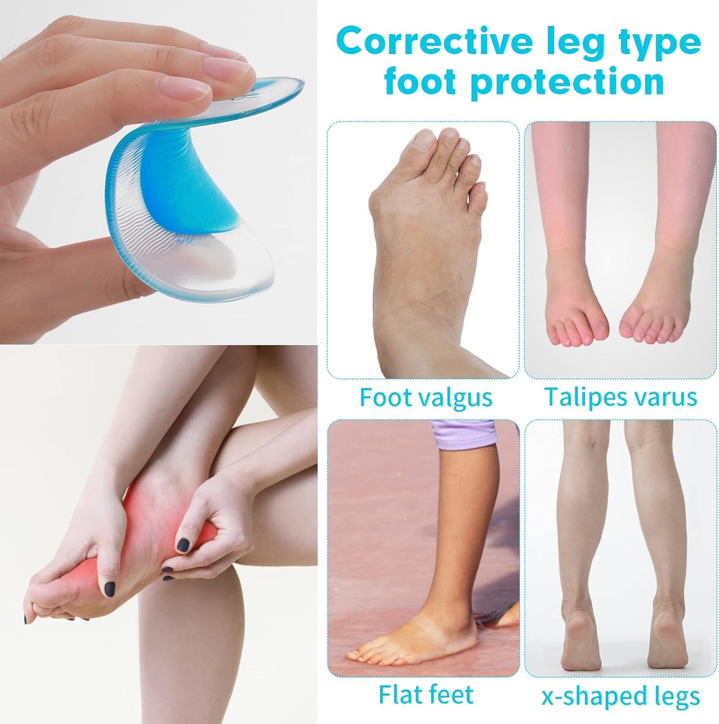 Orthopedic Gel Insoles 3 Pairs for Arch Support Plantar Fasciitis Silicone Shoe Inserts - Image 4
