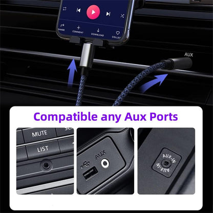 USB C \u0026 Lightning to 3.5mm Aux Audio Adapter Cable Braided Nylon - Image 4