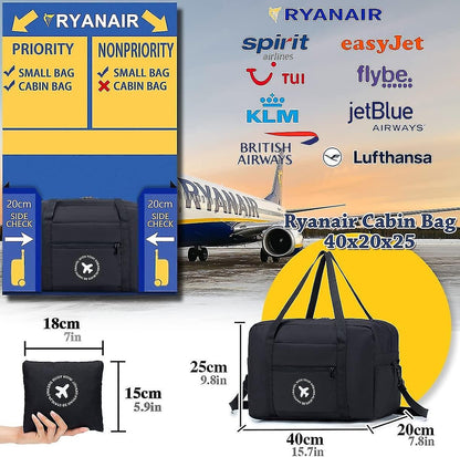 Cabin Bag 40x20x25cm for Ryanair Approved Size Foldable Bag Travel Bag Under Seat Luggage Holder-Xin - Image 2