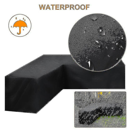 12 Sizes L-Shape All-Weather Cover Waterproof Rattan Corner Furniture Protector Garden Patio Outdoor Sofa Cover Dust Cover300*300*98cm - Image 3